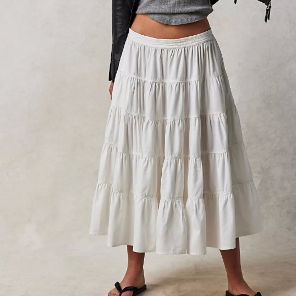 FREE PEOPLE In Full Swing Midi Skirt - S